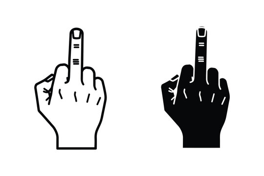 Middle finger gesture vector illustration, offensive hand sign