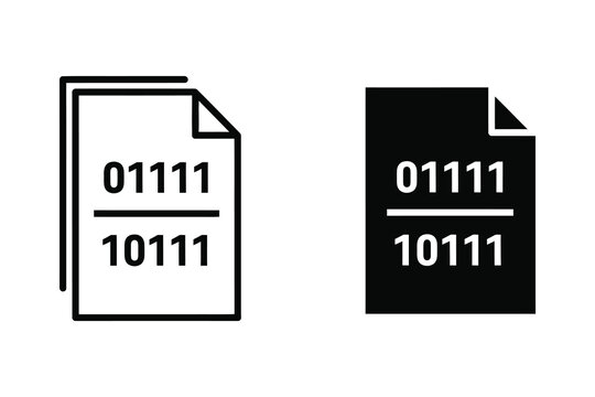 Binary code document comparison vector illustration flat style