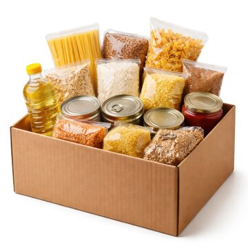 Assorted non-perishable food items.