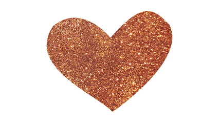 Fototapeta premium Golden Glitter Heart Illustration Isolated on White Background