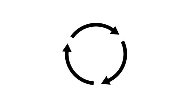 Arrow loading icon animation.Circle arrow refresh and reload video footage.