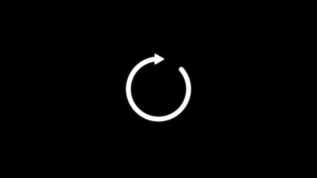 Loading animation. Round reload sign, repeat icon, refresh icon, rotate arrow icon sign and symbol.