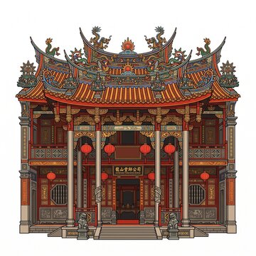Leong San Tong Khoo Kongsi Traditional Chinese Clan Temple, Penang Malaysia