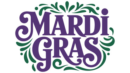 mardi gras festive typography logo design with decorative lettering celebrating carnival tradition, parade party culture, and seasonal holiday celebration, colorful vector illustration for festivals © MD FARIDUL