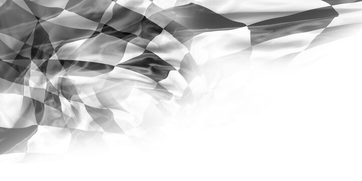 Checkered racing flag on white