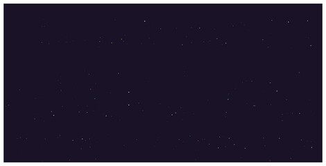 Fototapeta premium Dark purple cosmic background with tiny glowing colorful particles.