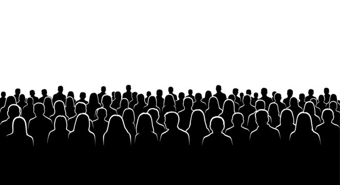 crowd of people silhouettes