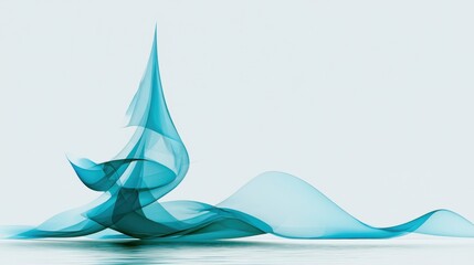 Fototapeta premium Exploring the Connection Between the Mind and Body Through Abstract Shapes and Flowing Lines on a White Background