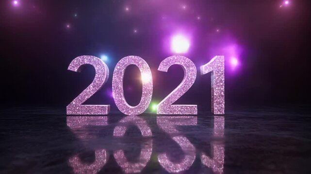 2021 glowing neon text animation sequence