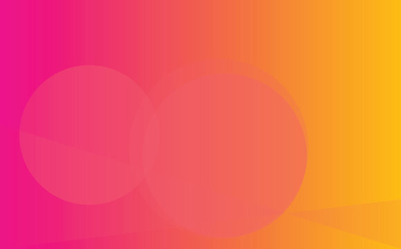 Abstract background, with a smooth, gradient from pink, to orange featuring, two overlapping transparent, circles and soft, geometric lines