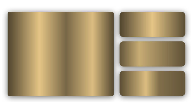 Golden metallic gradient squares and rectangles on black background