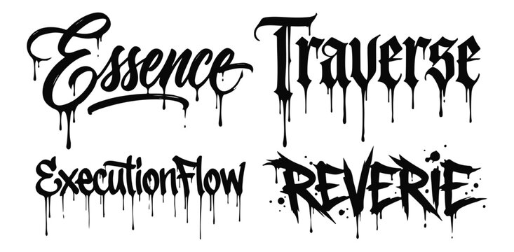 Handwritten Calligraphy Typography Art with Flow and Elegance in Black Ink Style