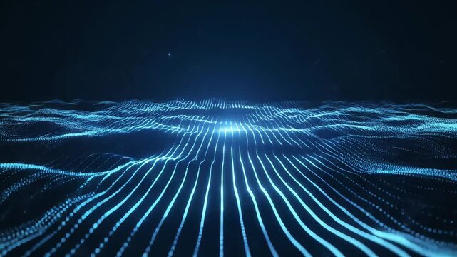 gif background abstract blue digital technology wave of particles