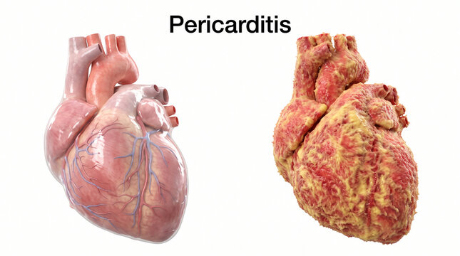 Pericarditis Heart Inflammation Pathology Medical Illustration