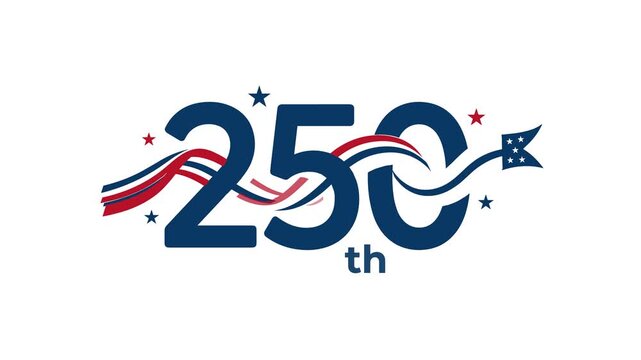 Celebration logo for the united states 250th anniversary animation