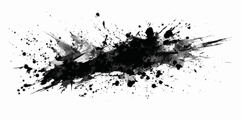 Obraz premium ink brushstroke on white background with visible splashes for watercolor style effect. grunge isolated on white background. 2026