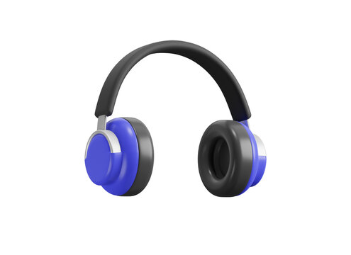 Over-ear headphones 3d icon. Isolated 3D object