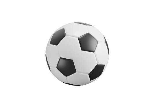Soccer ball 3d icon. Football and sports equipment. Isolated 3D object