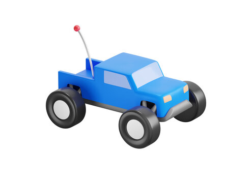 Radio controlled pickup truck 3d icon. Isolated 3D object