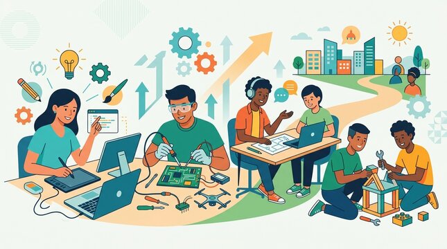 World Youth Skills Day Minimalist Creative Learning and Workforce Development Illustration