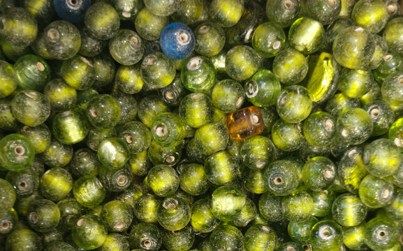 Perline di plastica verdi Macro