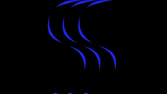 straight and curved smoke icon animated hot smoke icon coffee cup tea 2d 4k looping animated 4k video.