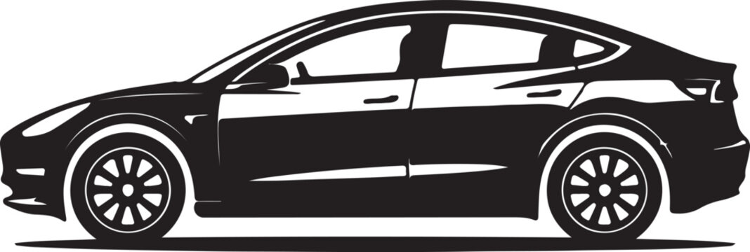 Car sedan silhouette isolated modern vector illustration
