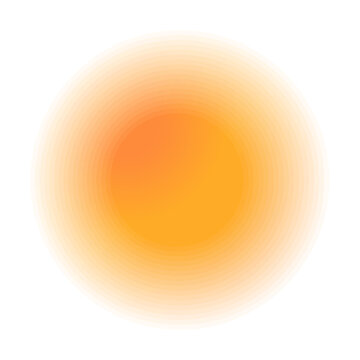 Abstract glowing orange and yellow sun illustration with smooth gradient layers isolated on black background