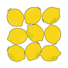Naklejka premium yellow lemons with different perspective
