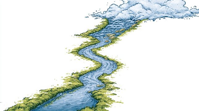 Visual representation of emotional states with a river showing hyperarousal as a flood, optimal state as flowing water, and hypoarousal as a pond