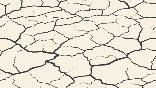 Seamless background pattern of cracked earth texture with seamless abstract geometric fractured environmental background topography earthquake terrestrial weathered minimalist illustration