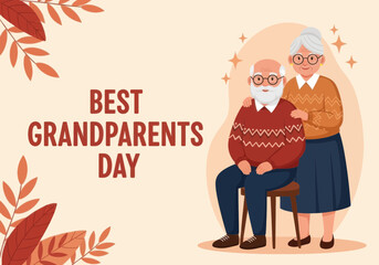 Fototapeta premium Best grandparents day greeting card