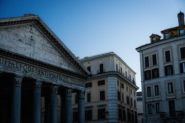 Fototapeta premium Historical Pantheon Facade and Roman Inscription