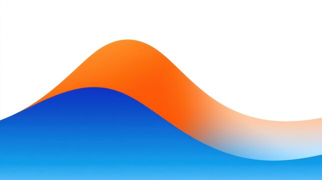 A visual display shows a wave rising steeply in orange, then smoothly returning to a flat blue baseline against a white background.