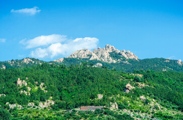 Fototapeta premium mountain landscape with blue sky in China