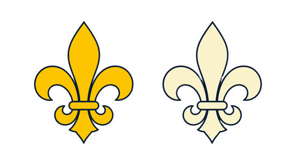 Two fleur de lis heraldic lily symbols in yellow and cream © Andrei