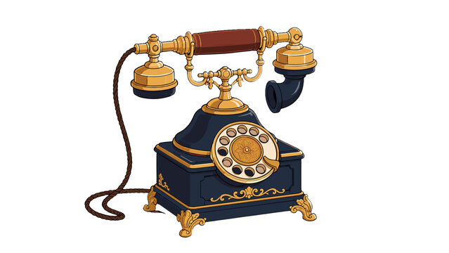 Ornate antique rotary telephone vector illustration