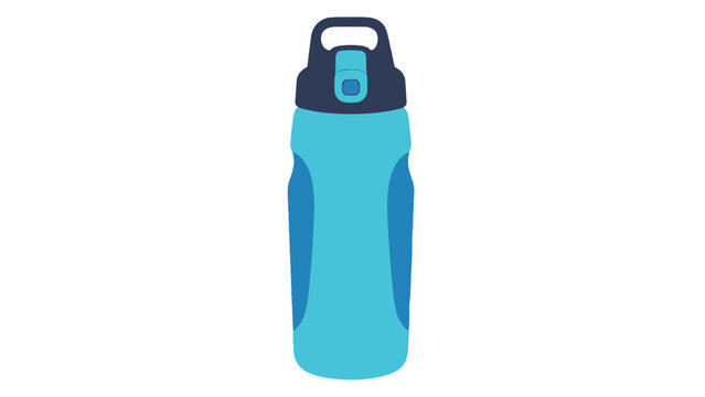 Blue reusable sports water bottle vector illustration