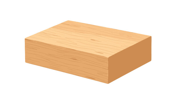 Wooden block with blank surface and natural grain texture