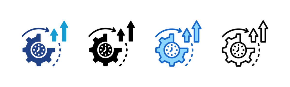 Multiple style collection icon of Productivity Improvement
