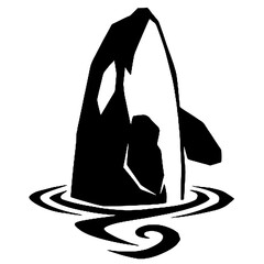 Silhouette portrait of an orca © Breck