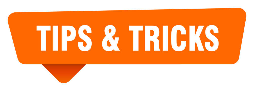 tips & tricks sticker. tips & tricks orange sign isolated on transpatent background
