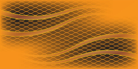 Abstract dark background with elegant gold wavy lines and golden fish scale pattern texture. © Hery