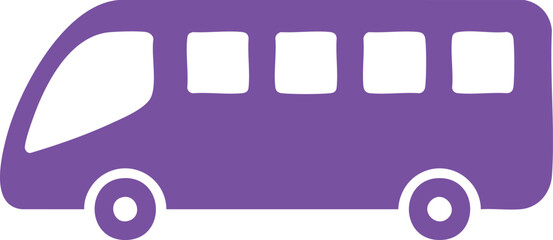 Obraz premium Purple silhouette of a passenger bus on a white background vehicle