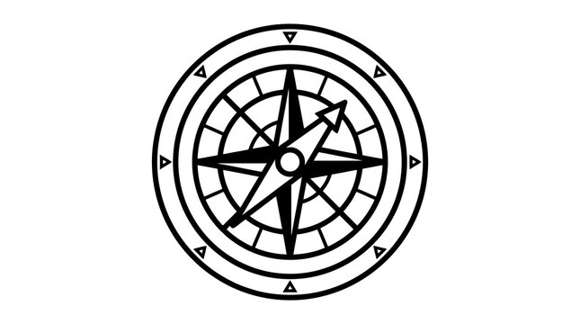 Nautical compass rose icon for strategic navigation.