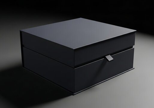 Minimalist Geometric Cube Drawer Sleek Metallic Glossy Monochrome Storage Design