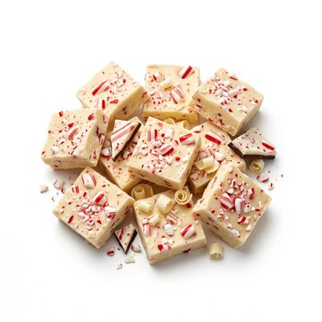 Delicious square pieces of creamy fudge with colorful candy sprinkles on top