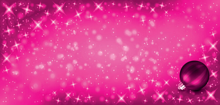 Pink grunge Christmas background, Christmas wishes background, Winter Snowfall Christmas background, Flying snow flakes and stars on winter Pink background. snowflake template. Vector illustration.