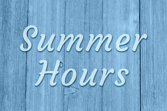 Summer Hours wood sign for retail opening time