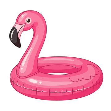 Pink flamingo floatie with black beak